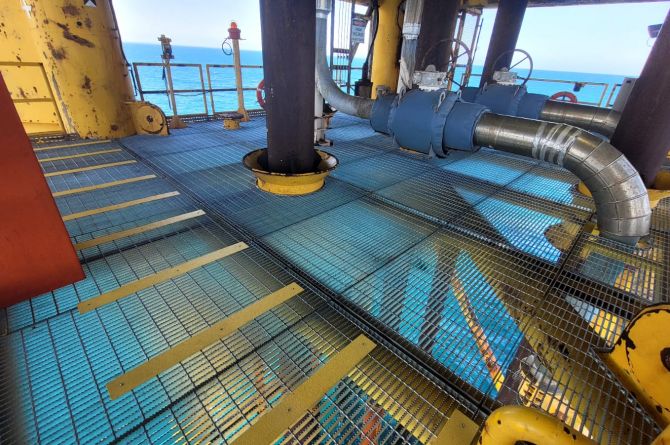 After: The replacement grating was millimeter perfect thanks to teamwork between ICON’s drafting team, capable Australian fabricators and the skilled offshore team.