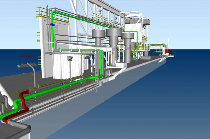 Integrated 3D design based on point cloud rig scan.